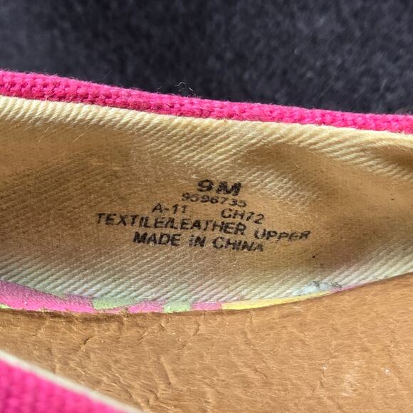 Sperry Top Sider Pink Slingback Rope Bow Wedge Heels Peep Toe Shoes Sandals - Picture 8 of 10